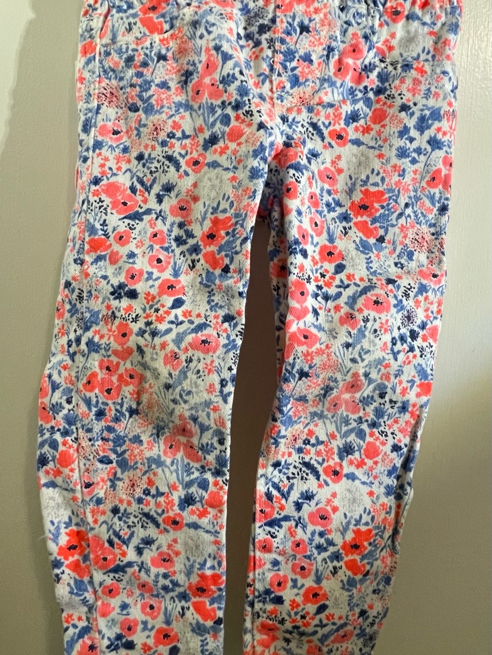 OshKosh B'gosh Coral Pink & Blue Floral Jeans